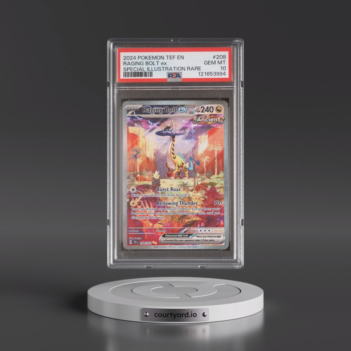 2024 Pokémon Tef EN-Temporal Forces #208 Raging Bolt EX - Holo Special Illustration Rare (PSA 10 GEM MINT)
