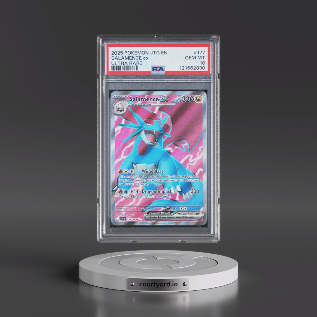 2025 Pokémon Jtg EN-Journey Together Salamence EX - Holo Ultra Rare #177 PSA 10