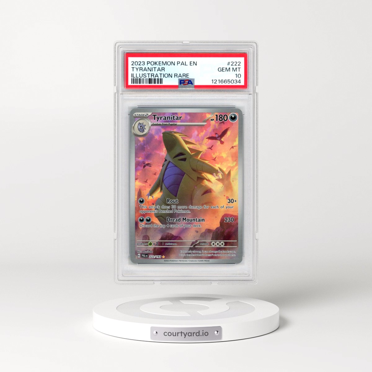 2023 Pokémon Pal EN-Paldea Evolved #222 Tyranitar - Illustration Rare (PSA 10 GEM MINT)