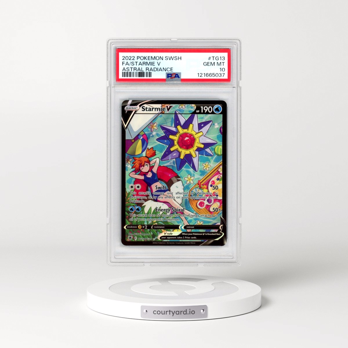 2022 Pokémon Sword & Shield Astral Radiance #TG13 Starmie V - Holo Full Art (PSA 10 GEM MINT)
