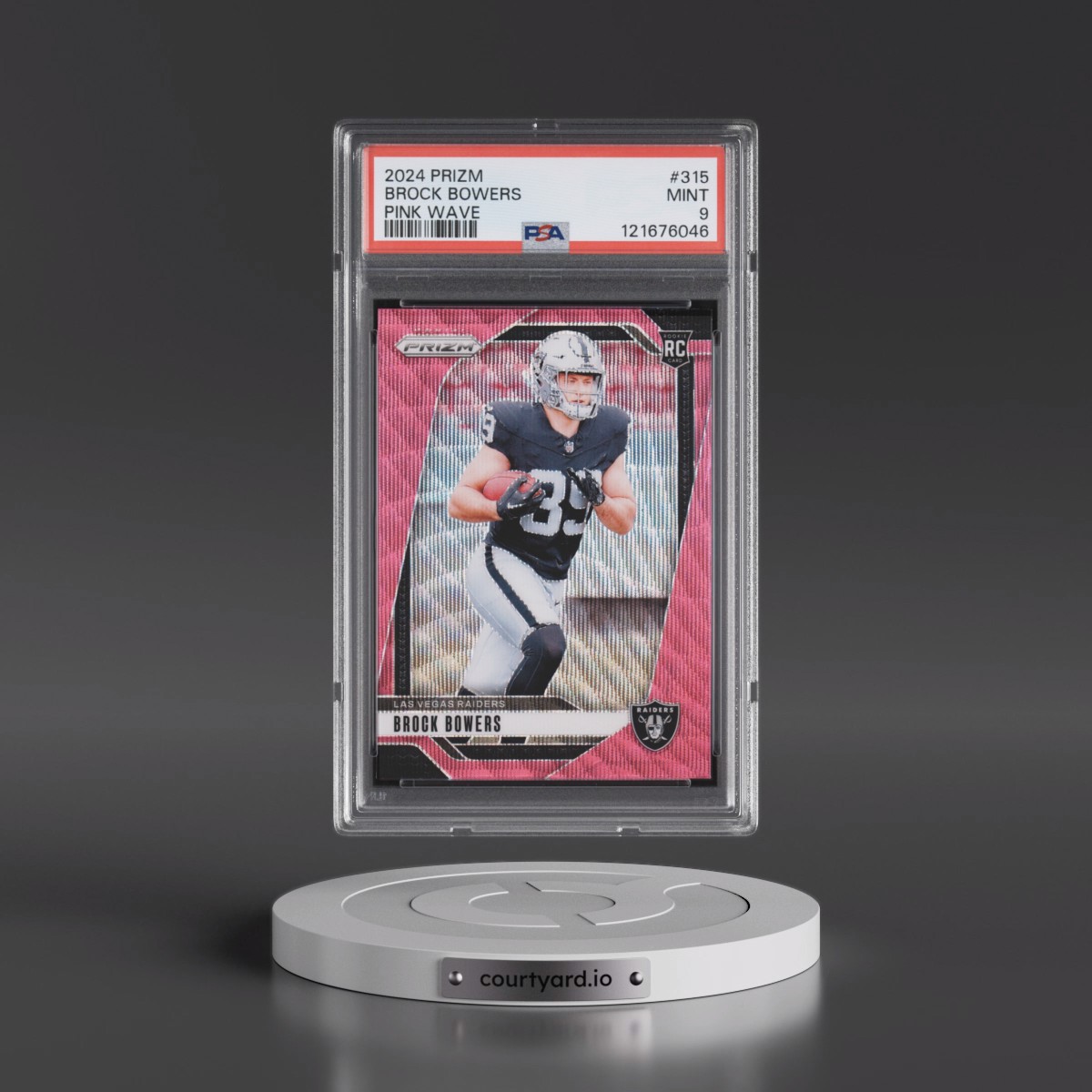 2024 Panini Prizm Brock Bowers - Pink Wave #315 PSA 9