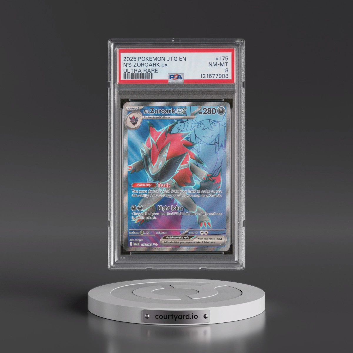 2025 Pokémon Jtg EN-Journey Together #175 N's Zoroark EX - Holo Ultra Rare (PSA 8 NM-MT)