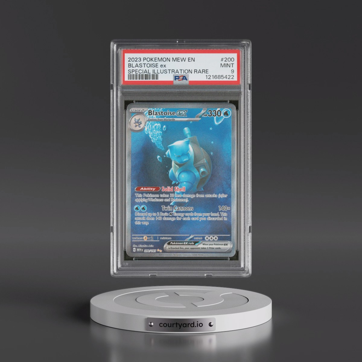 2023 Pokémon Mew EN-151 #200 Blastoise EX - Holo Special Illustration Rare (PSA 9 MINT)