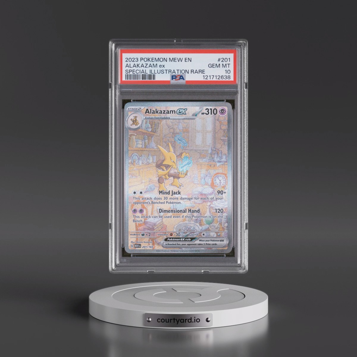 2023 Pokémon Mew EN-151 #201 Alakazam EX - Holo Special Illustration Rare (PSA 10 GEM MINT)