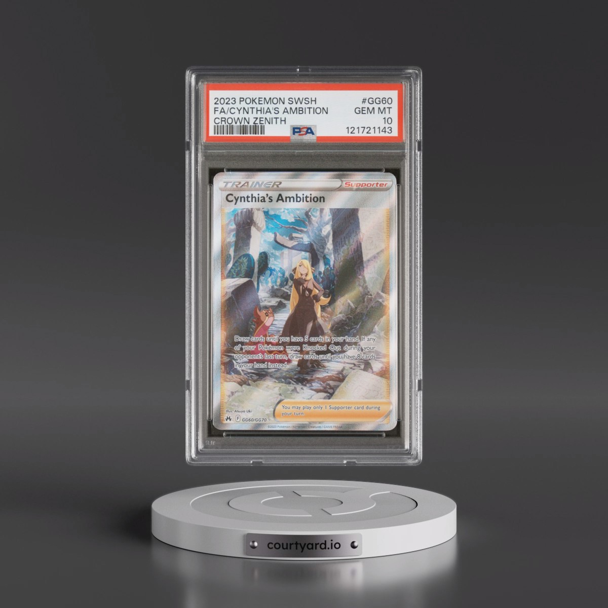 2023 Pokémon Sword and Shield Crown Zenith #GG60 Cynthia's Ambition - Full Art (PSA 10 GEM MINT)