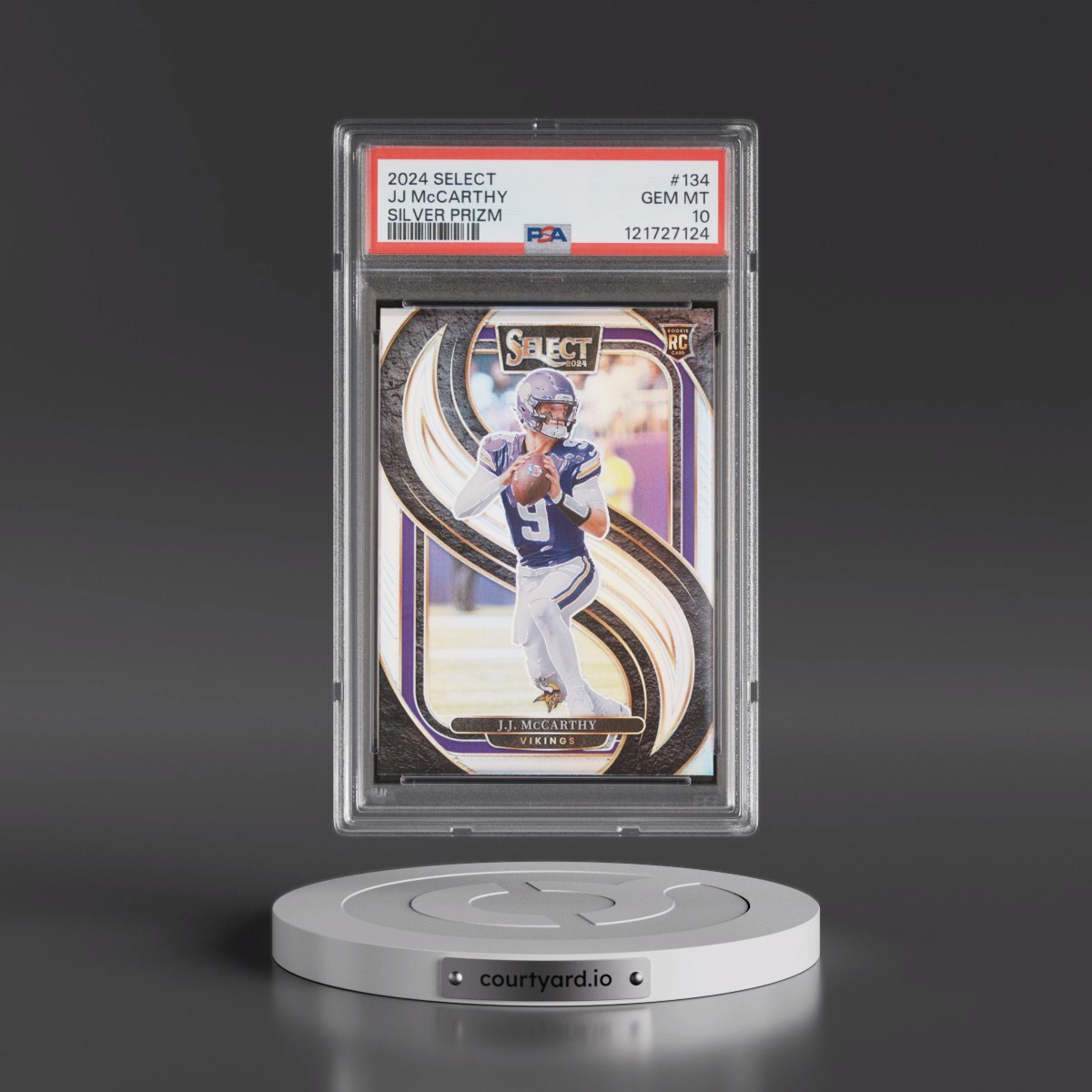 2024 Panini Select #134 JJ McCarthy - Silver Prizm (PSA 10 GEM MINT)