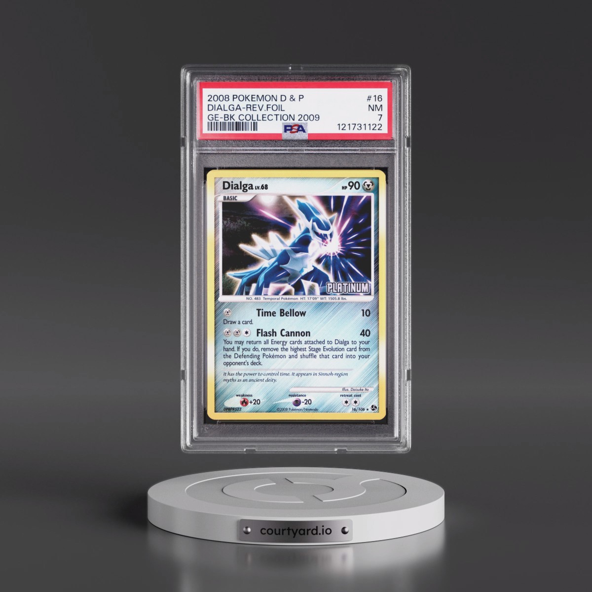 2008 Pokémon Diamond & Pearl Great Encounters #16 Dialga - Reverse Foil Burger King Collection 2009 (PSA 7 NM)