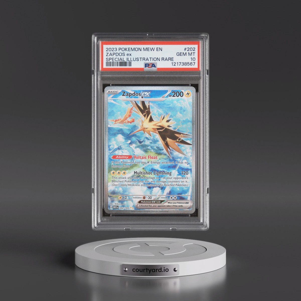 2023 Pokémon Mew EN-151 #202 Zapdos EX - Holo Special Illustration Rare (PSA 10 GEM MINT)