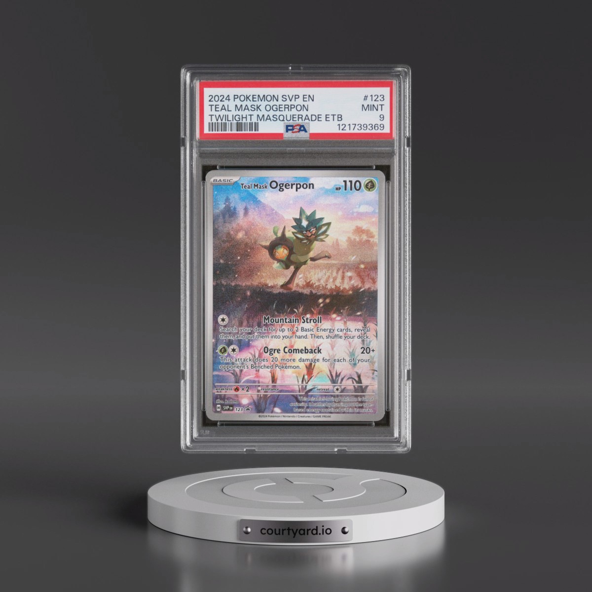 2024 Pokémon Svp EN-SV Black Star Promo #123 Teal Mask Ogerpon - Twilight Masquerade Elite Trainer Box (PSA 9 MINT)