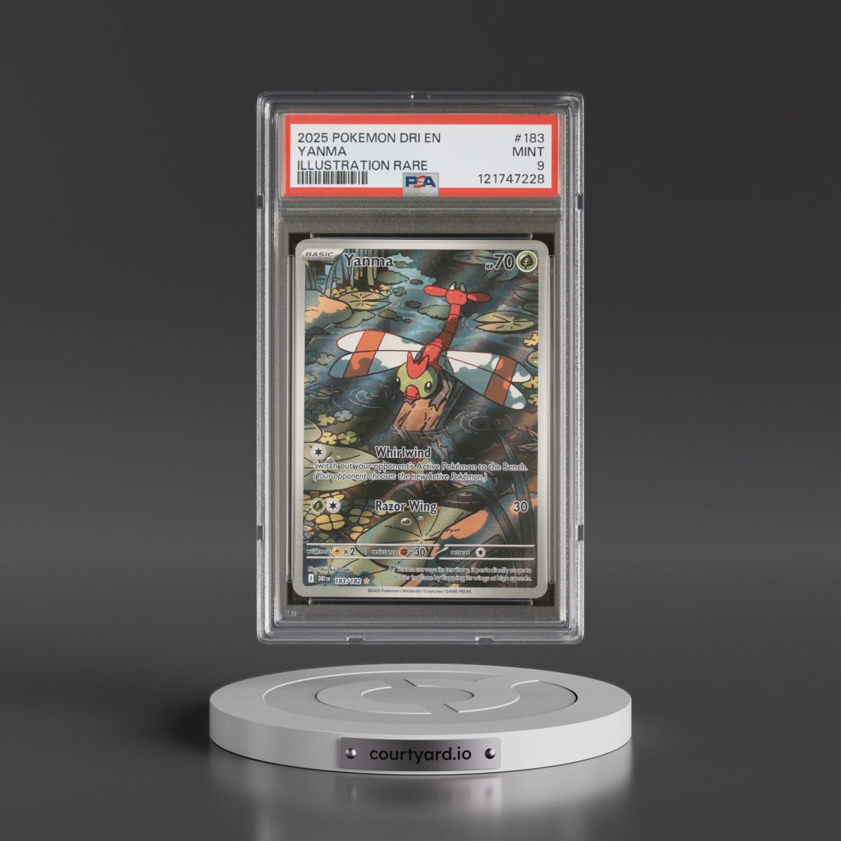 2025 Pokémon Dri EN-Destined Rivals #183 Yanma - Illustration Rare (PSA 9 MINT)