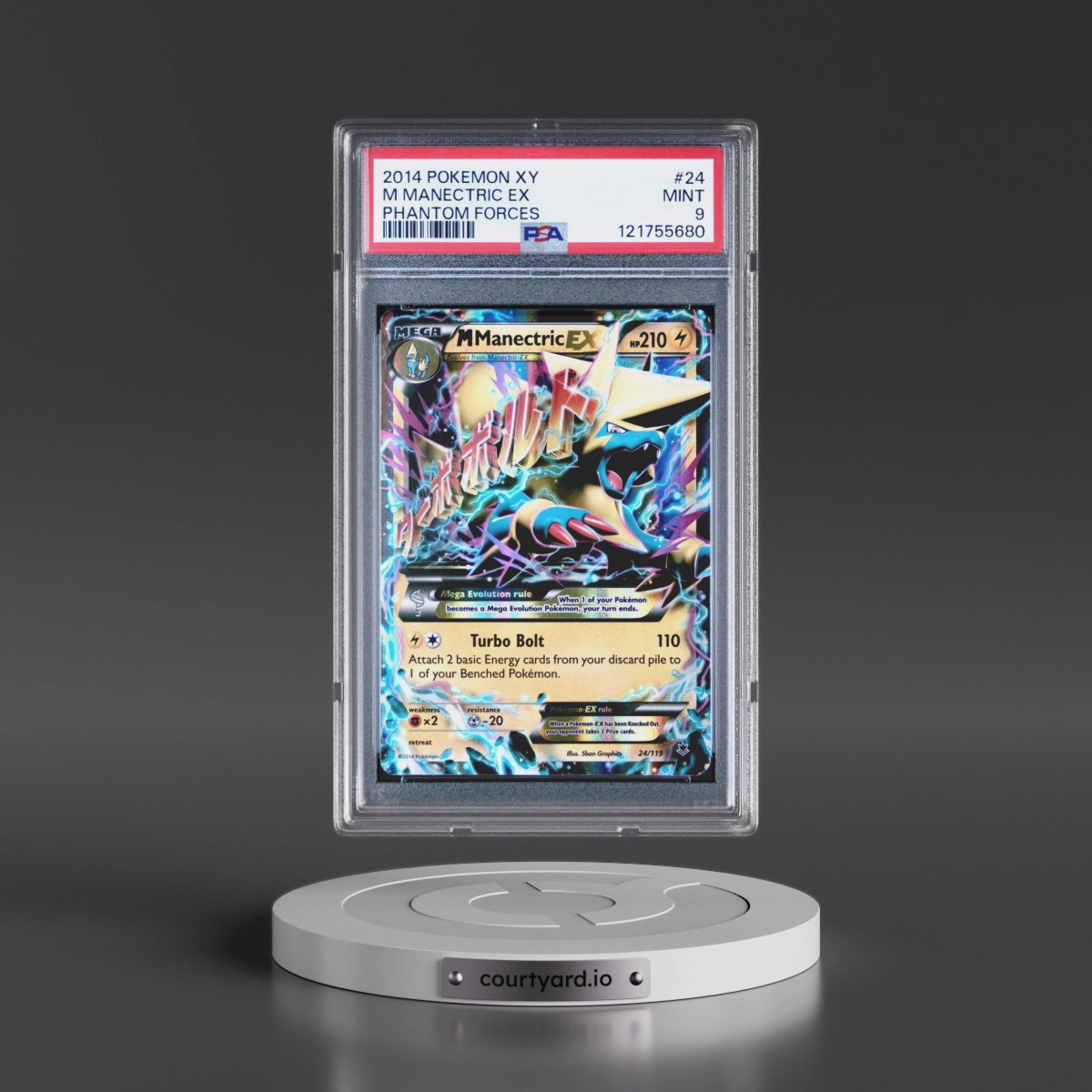 2014 Pokémon XY Phantom Forces #24 M Manectric EX - Holo (PSA 9 MINT)