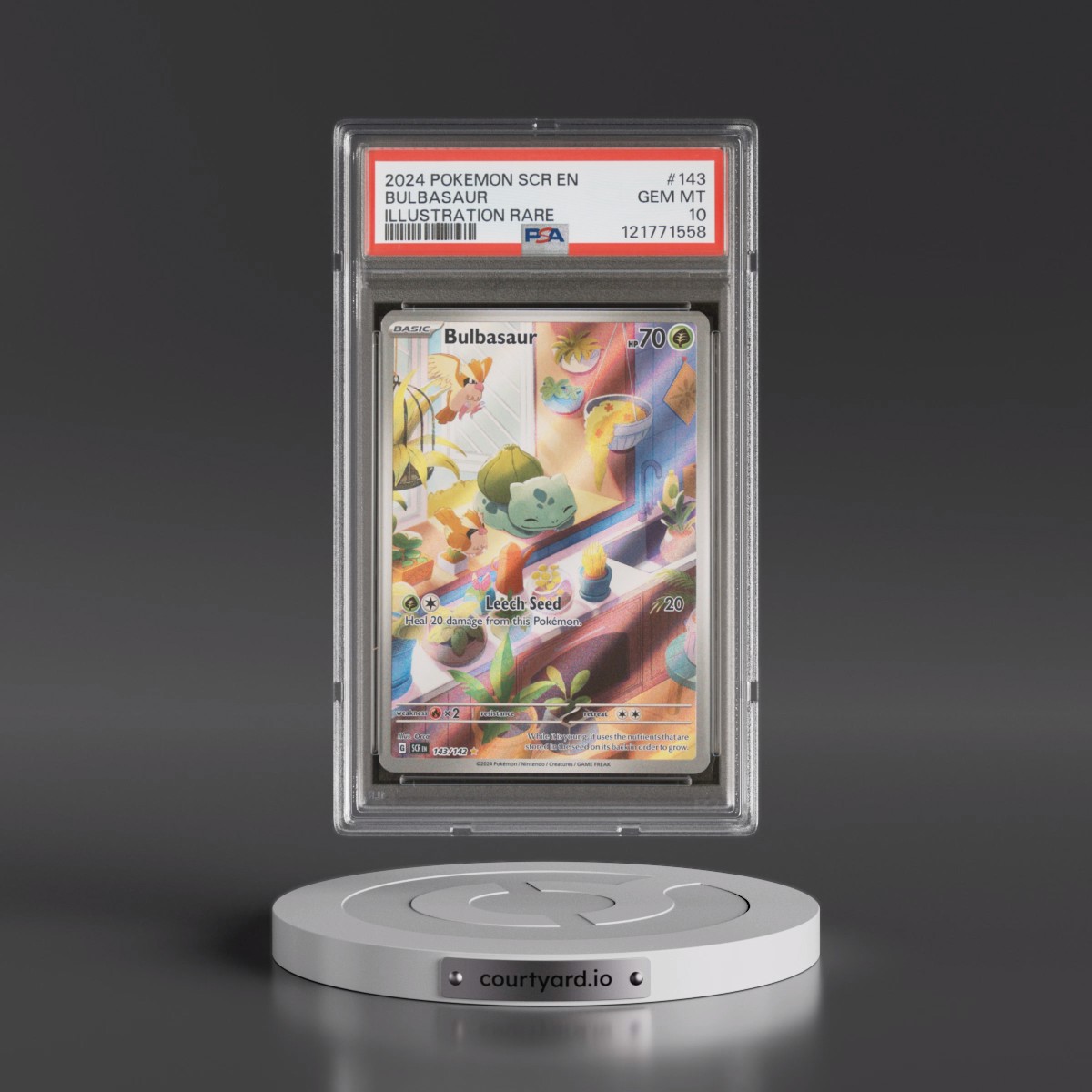 2024 Pokémon Scr EN-Stellar Crown Bulbasaur - Illustration Rare #143 PSA 10