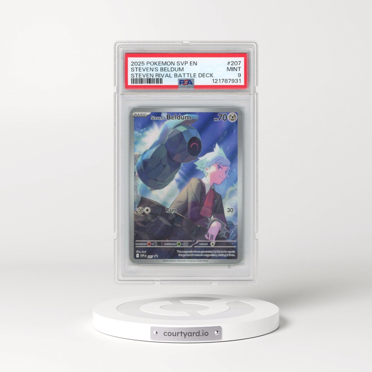 2025 Pokémon Svp EN-SV Black Star Promo #207 Steven's Beldum - Steven Rival Battle Deck (PSA 9 MINT)