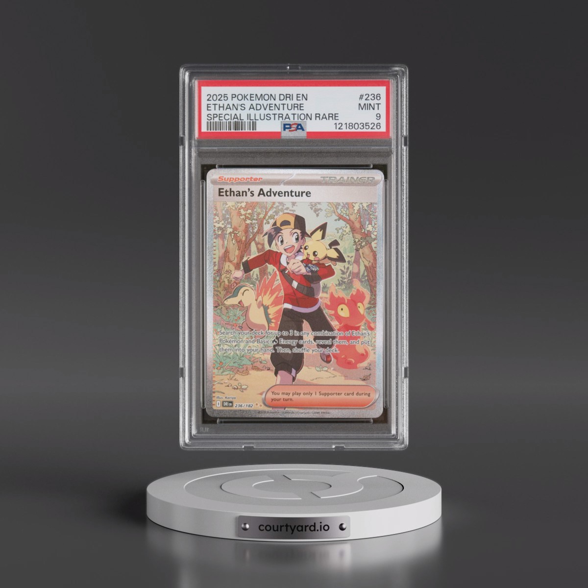 2025 Pokémon Dri EN-Destined Rivals #236 Ethan's Adventure - Special Illustration Rare (PSA 9 MINT)