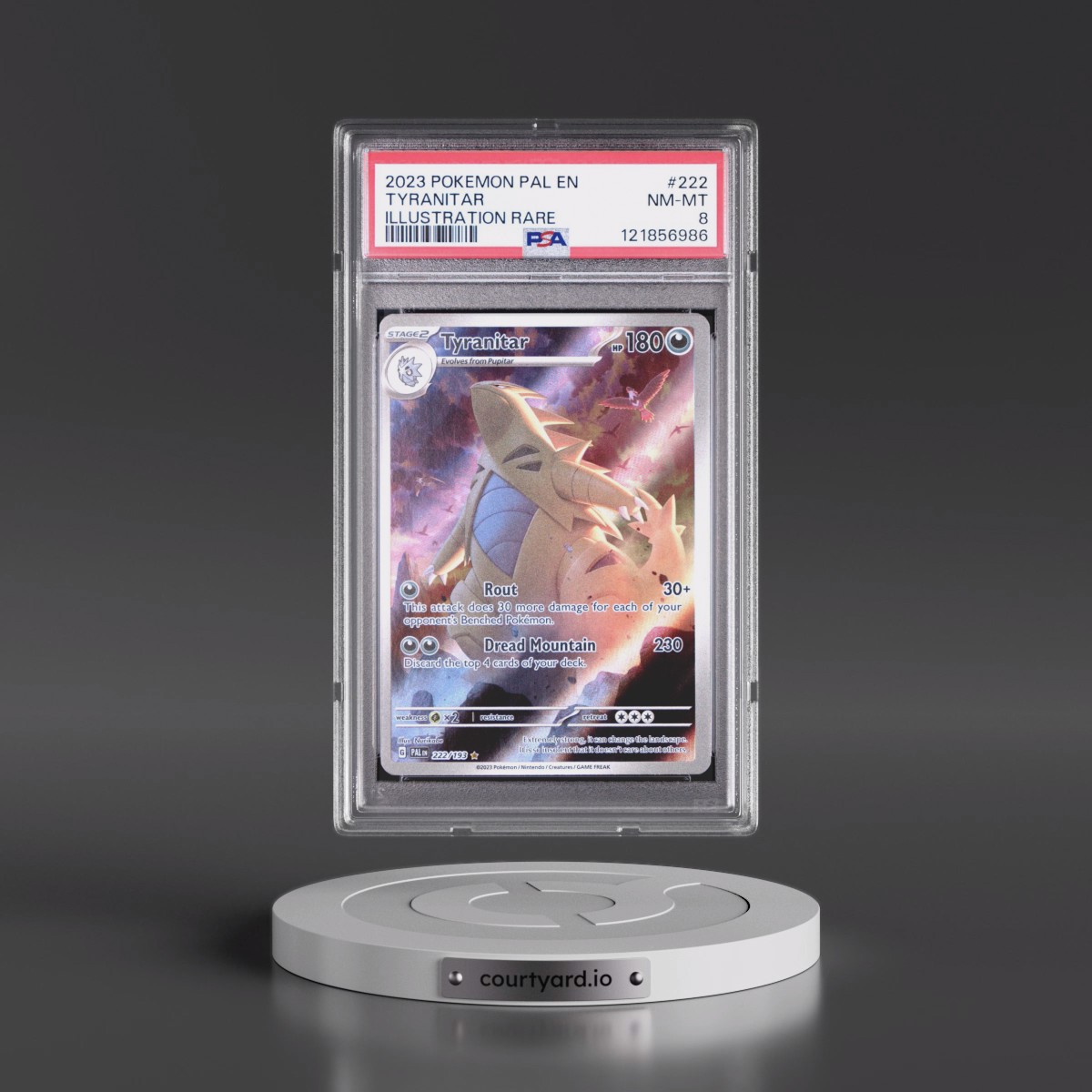 2023 Pokémon Pal EN-Paldea Evolved #222 Tyranitar - Illustration Rare (PSA 8 NM-MT)