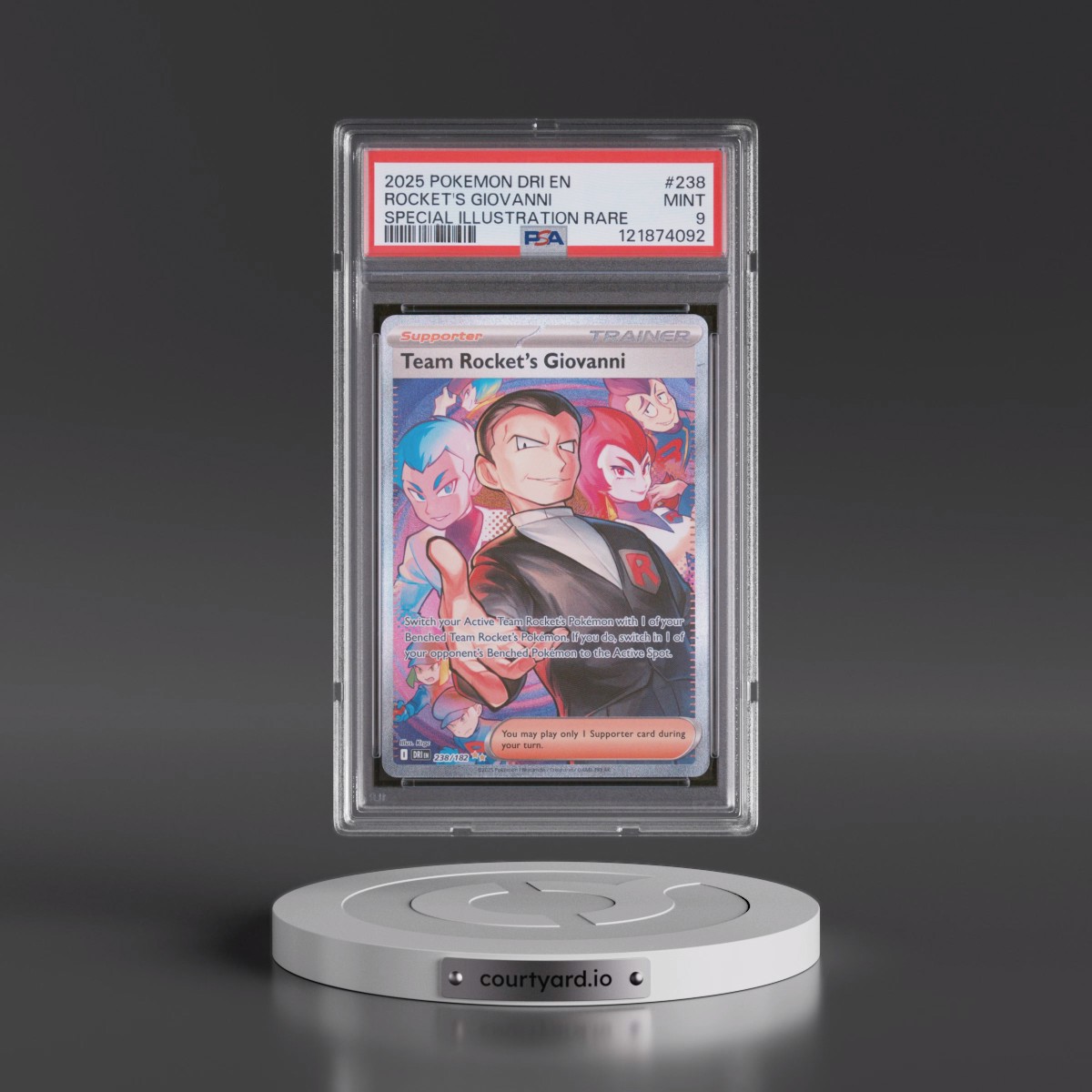 2025 Pokémon Dri EN-Destined Rivals #238 Team Rocket's Giovanni - Special Illustration Rare (PSA 9 MINT)