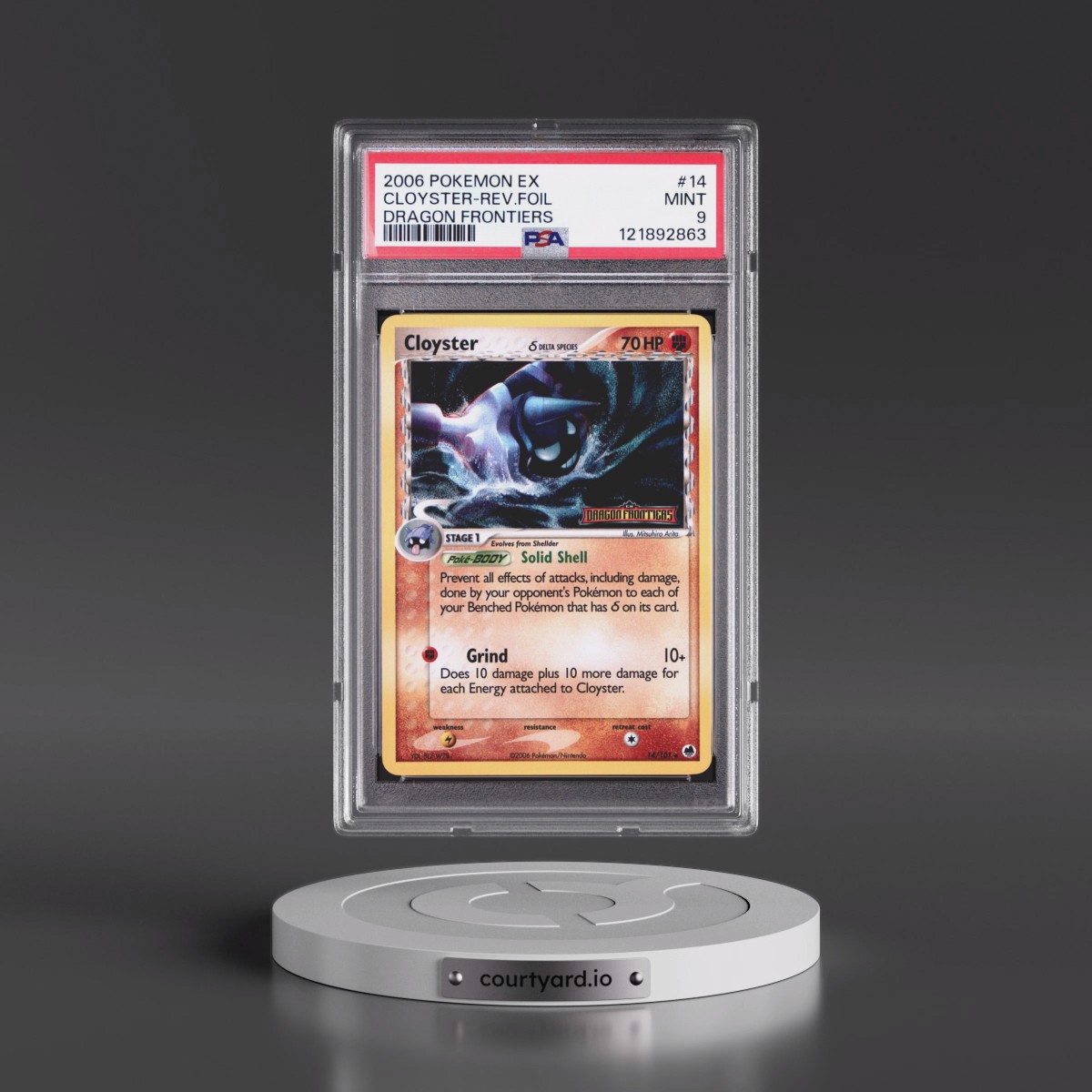 2006 Pokémon EX Dragon Frontiers #14 Cloyster - Reverse Foil (PSA 9 MINT)