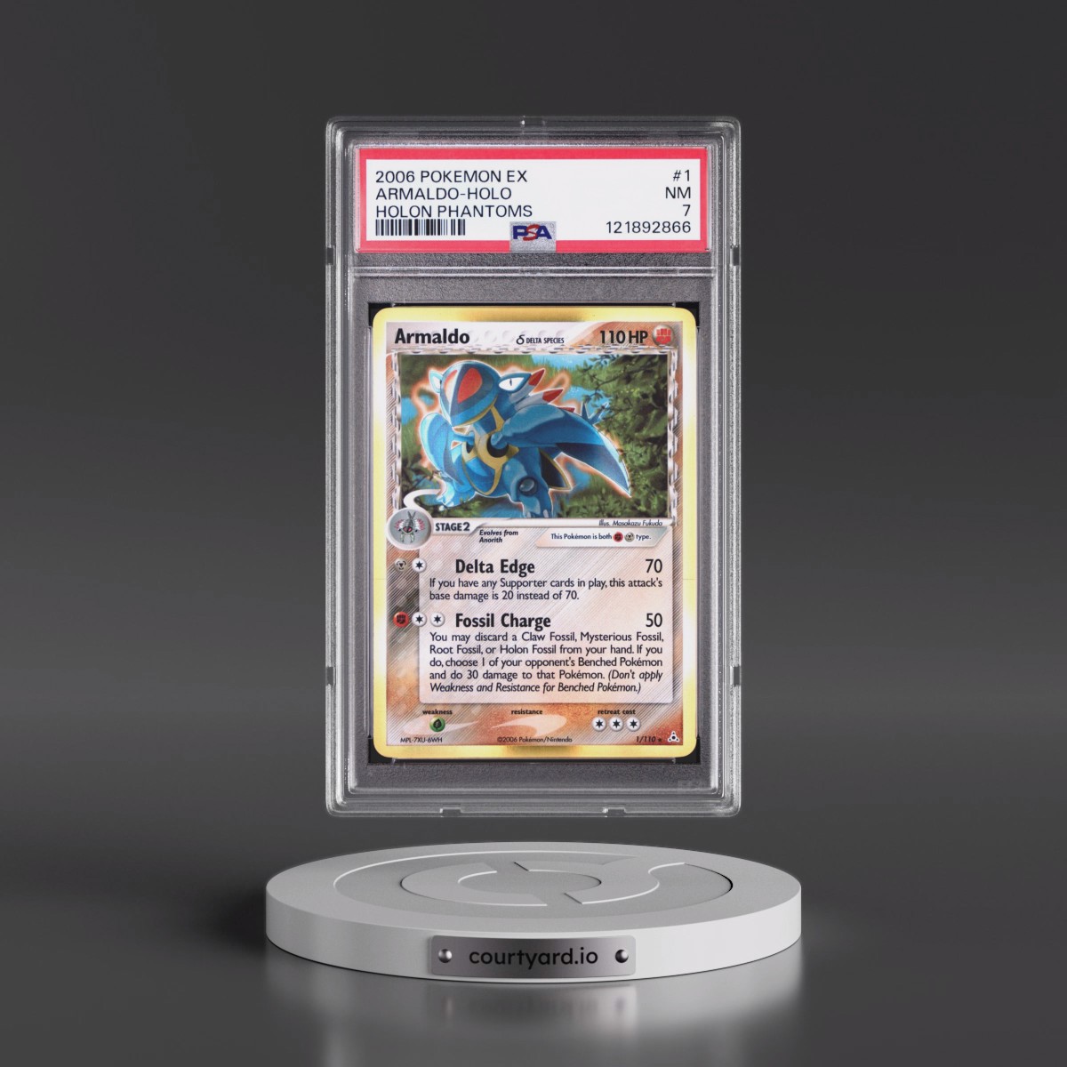 2006 Pokémon EX Holon Phantoms #1 Armaldo - Holo (PSA 7 NM)