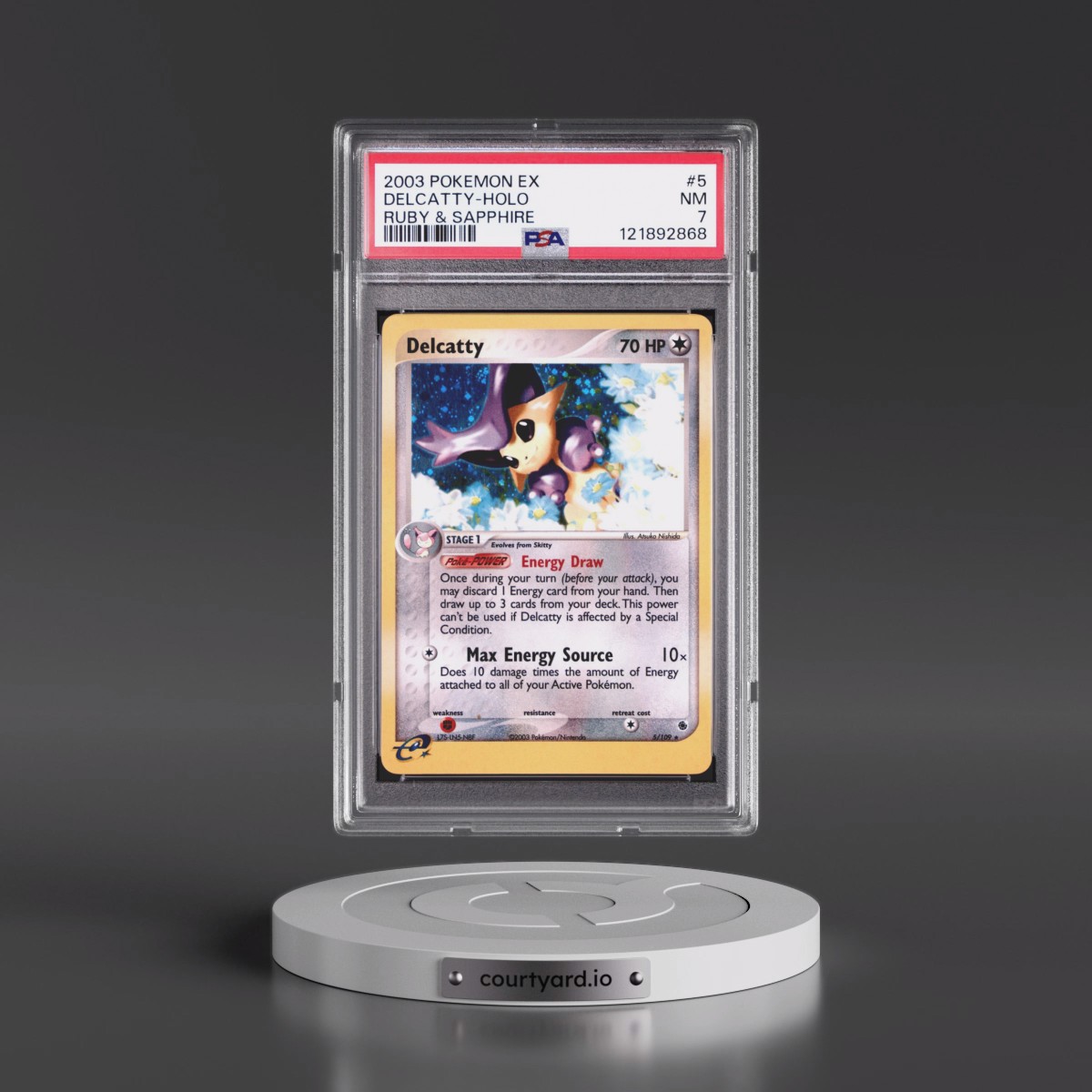 2003 Pokémon EX Ruby & Sapphire #5 Delcatty - Holo (PSA 7 NM)