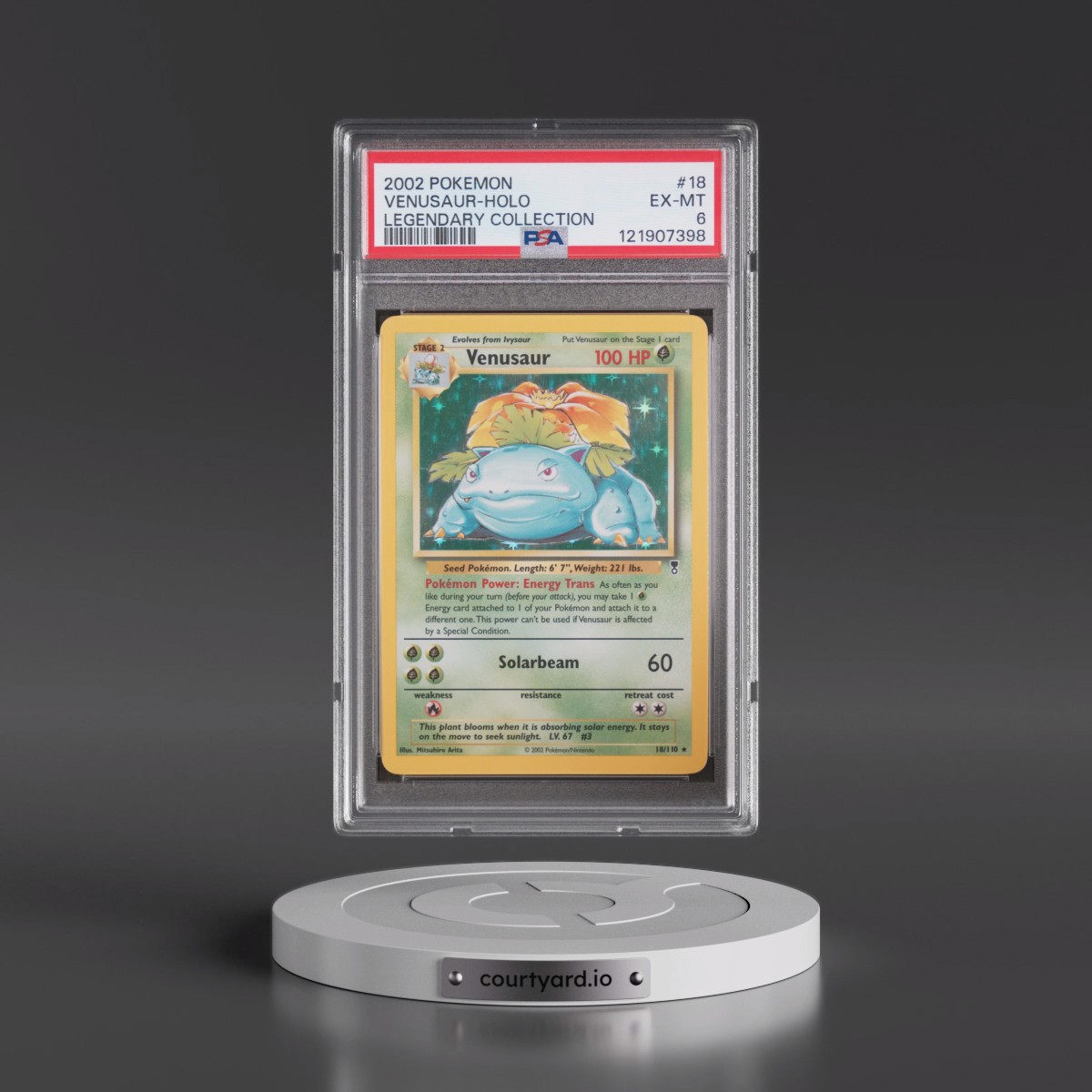 2002 Pokémon Legendary Collection #18 Venusaur - Holo (PSA 6 EX-MT)