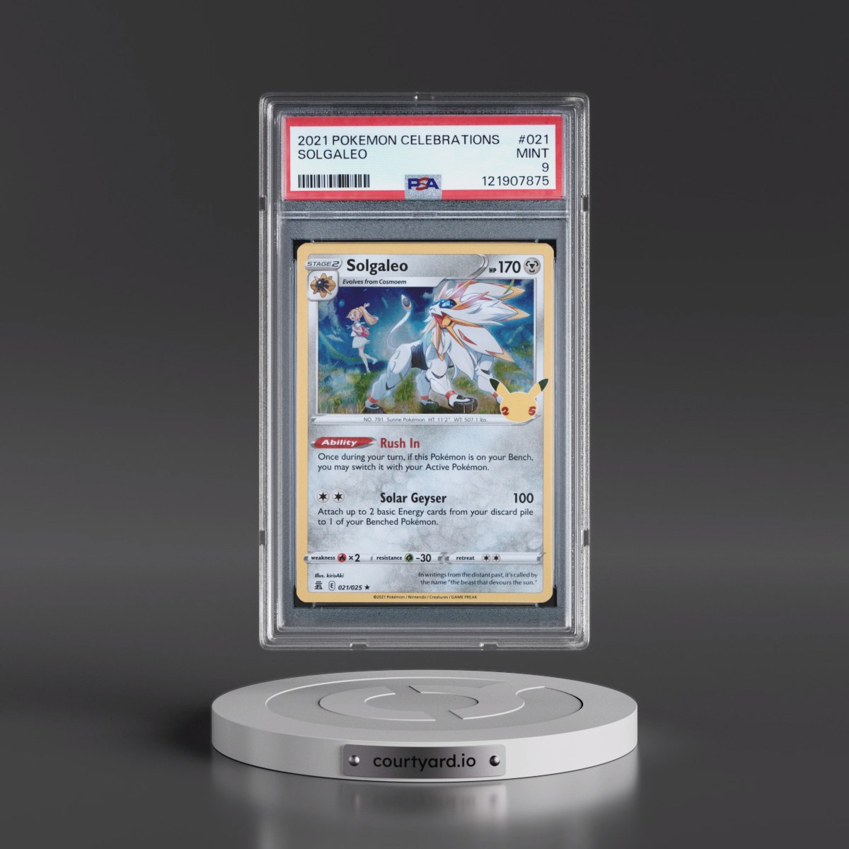2021 Pokémon Celebrations #021 Solgaleo (PSA 9 MINT)