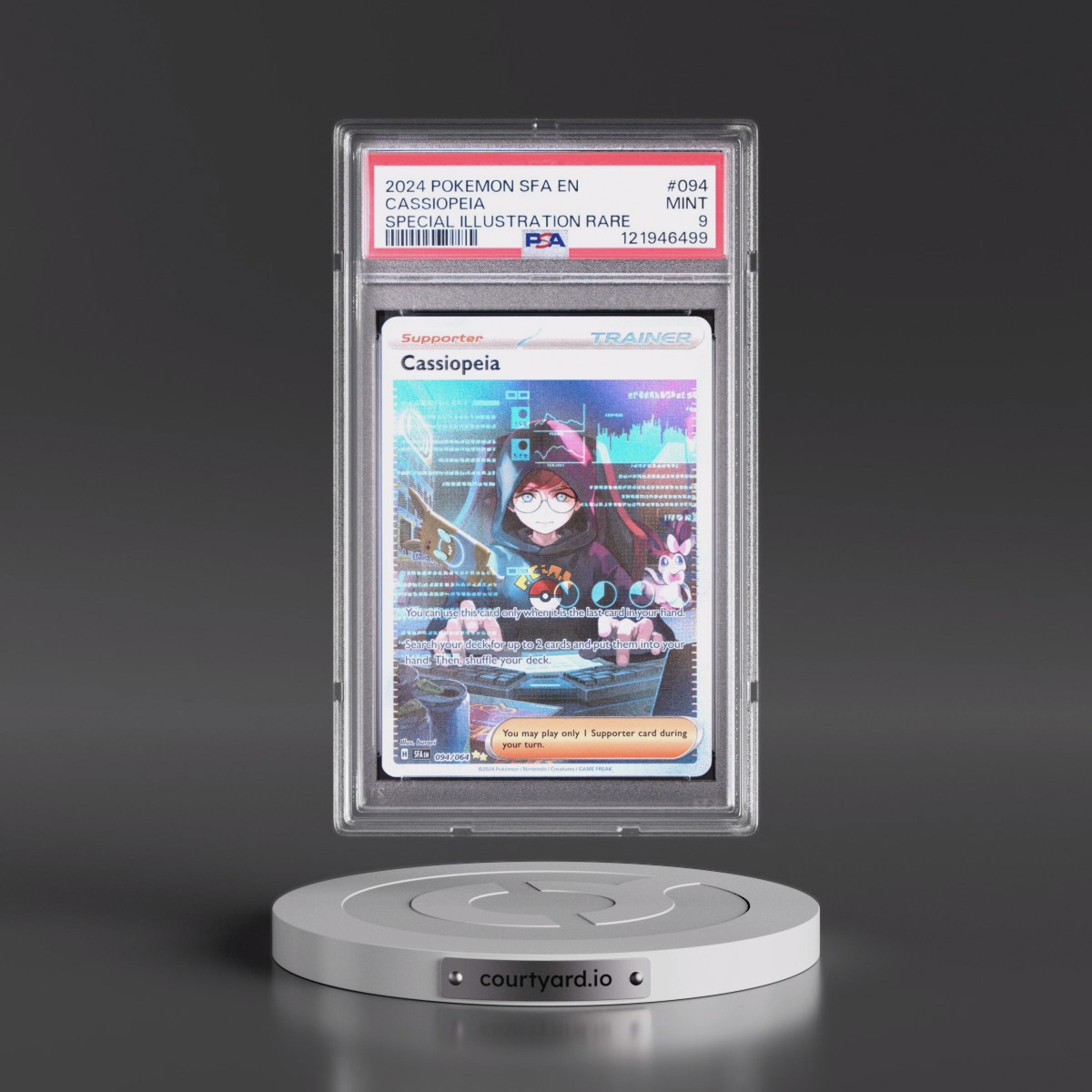 2024 Pokémon Sfa EN-Shrouded Fable #094 Cassiopeia - Special Illustration Rare (PSA 9 MINT)