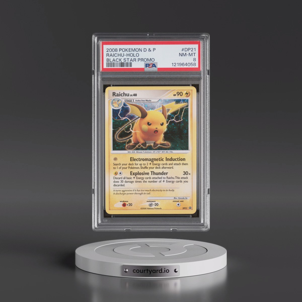 2008 Pokémon Diamond & Pearl Black Star Promo #DP21 Raichu - Holo (PSA 8 NM-MT)