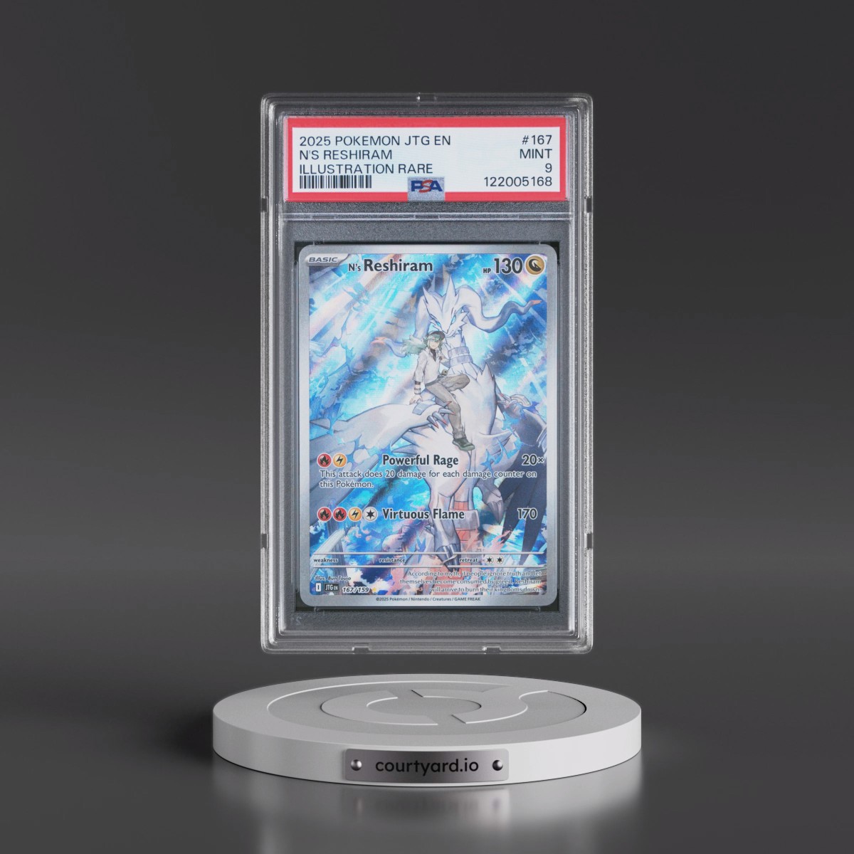 2025 Pokémon Jtg EN-Journey Together #167 N's Reshiram - Illustration Rare (PSA 9 MINT)