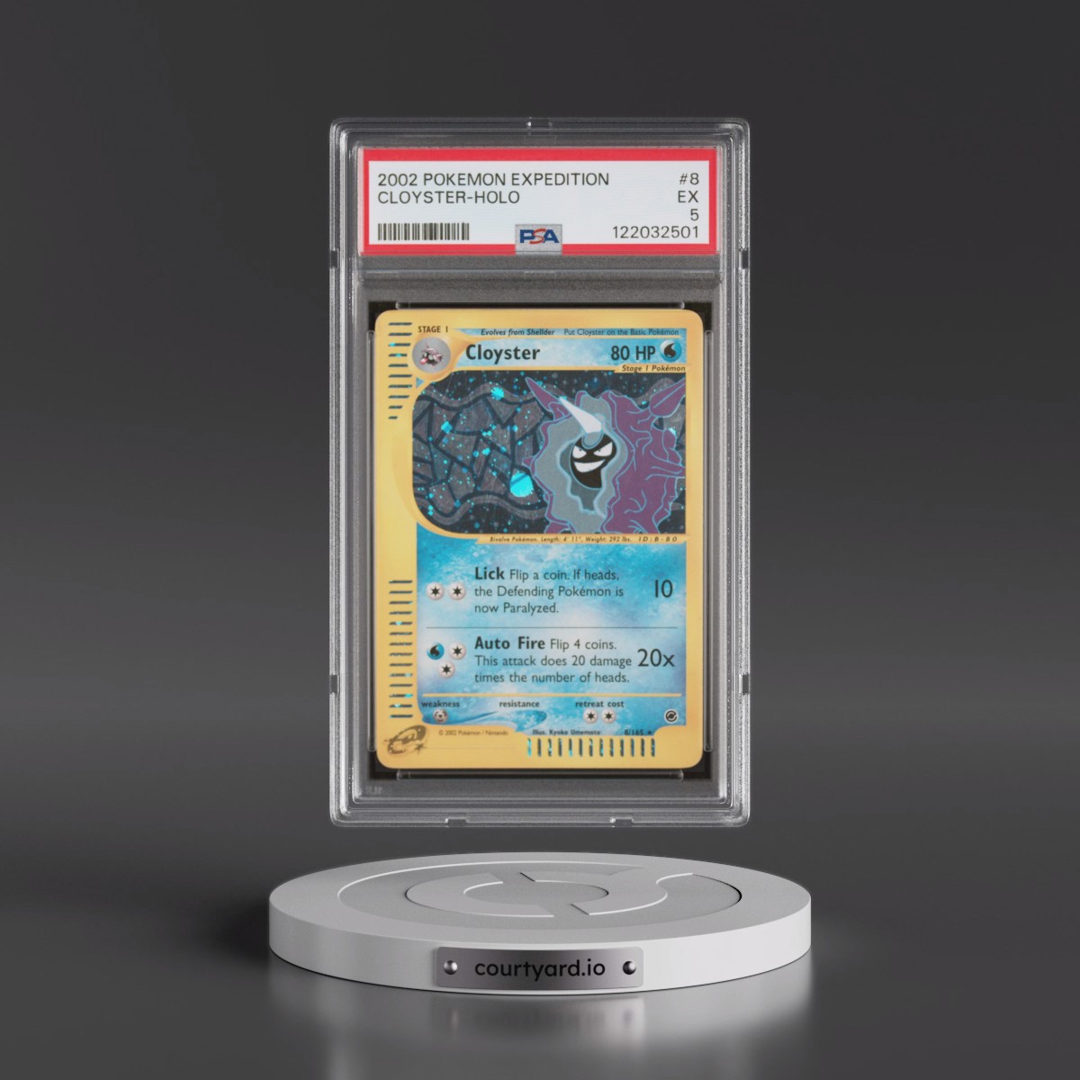 2002 Pokémon Expedition #8 Cloyster - Holo (PSA 5 EX)