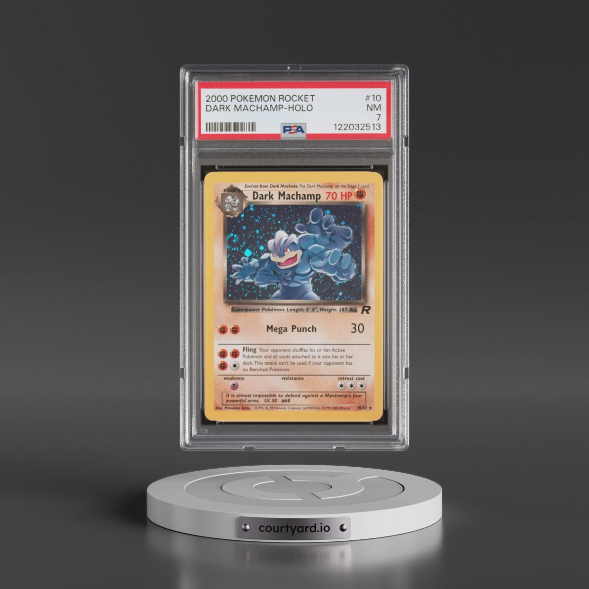 2000 Pokémon Rocket #10 Dark Machamp - Holo (PSA 7 NM)