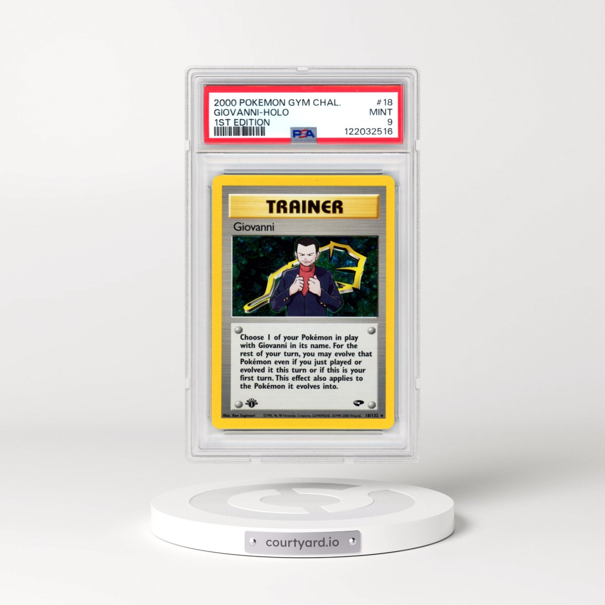 2000 Pokémon Gym Challenge #18 Giovanni - 1st Edition Holo (PSA 9 MINT)