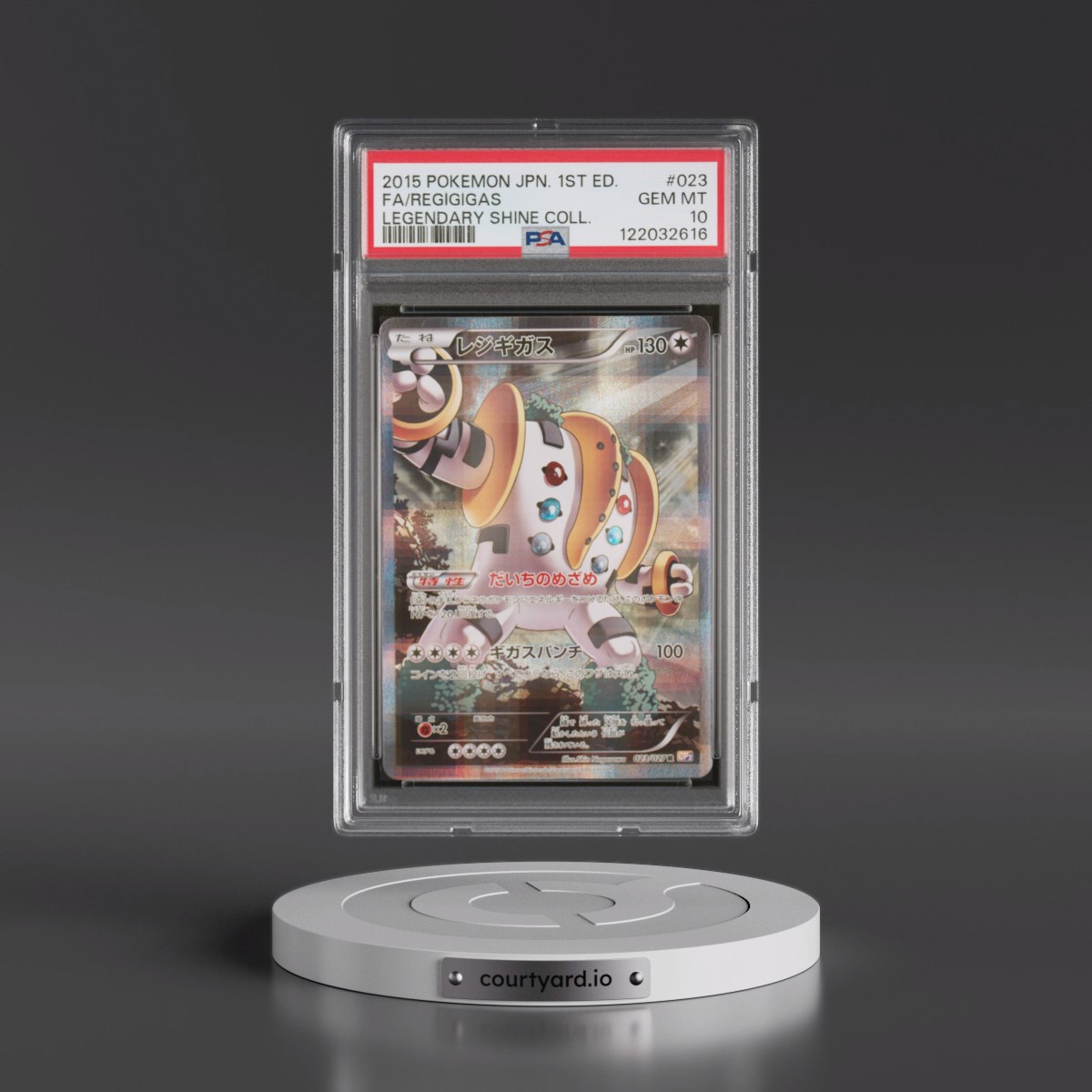 2015 Pokémon Legendary Shine Collection #023 Regigigas - 1st Edition Full Art (PSA 10 GEM MINT)