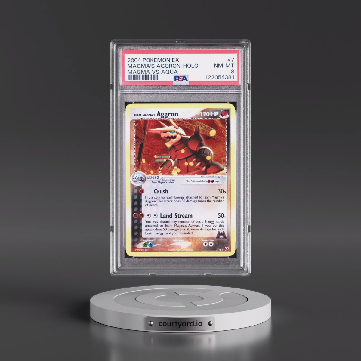 2004 Pokémon EX Team Magma VS Team Aqua #7 Team Magma's Aggron - Holo (PSA 8 NM-MT)