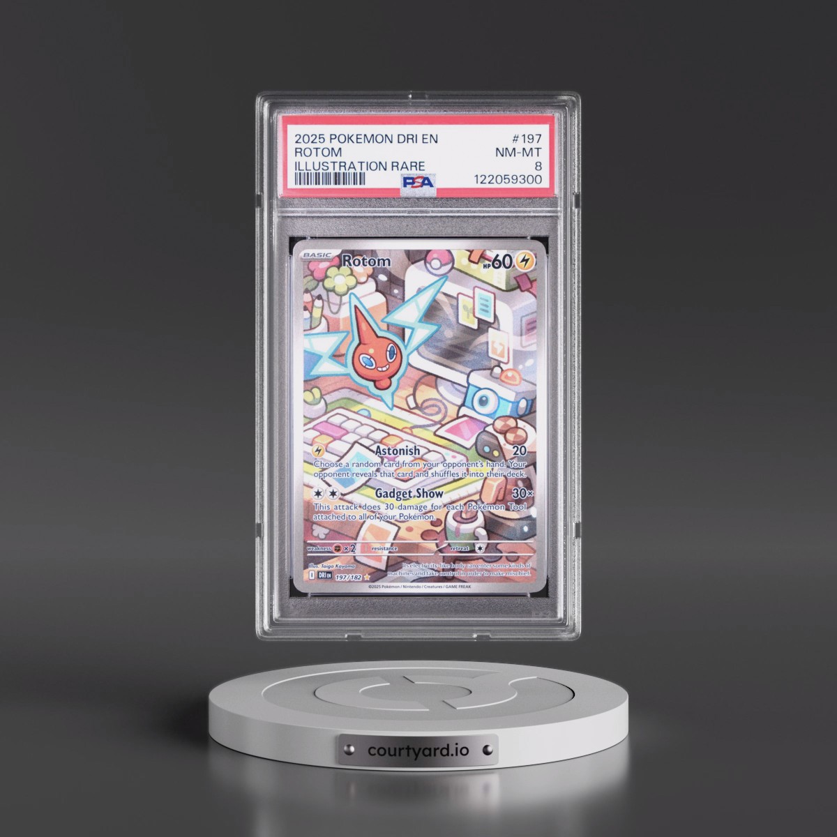 2025 Pokémon Dri EN-Destined Rivals #197 Rotom - Illustration Rare (PSA 8 NM-MT)