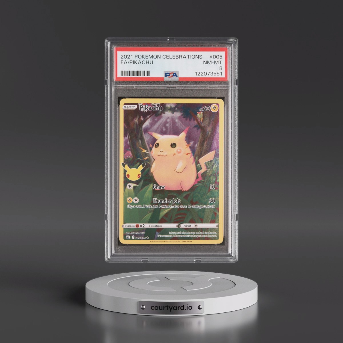 2021 Pokémon Celebrations #005 Pikachu - Full Art (PSA 8 NM-MT)