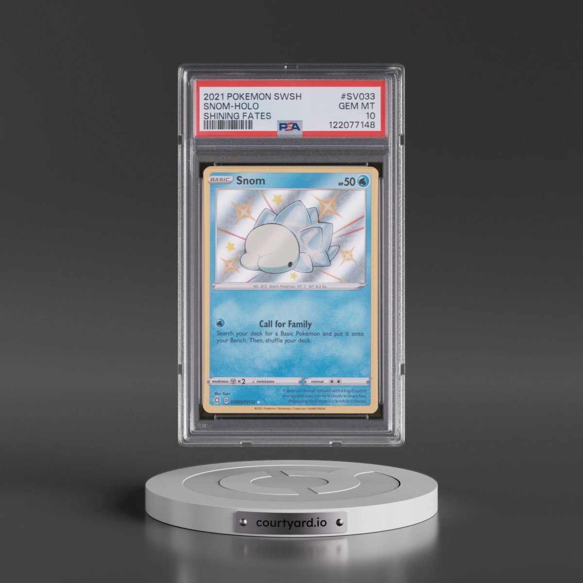 2021 Pokémon Sword & Shield Shining Fates #SV033 Snom - Holo (PSA 10 GEM MINT)