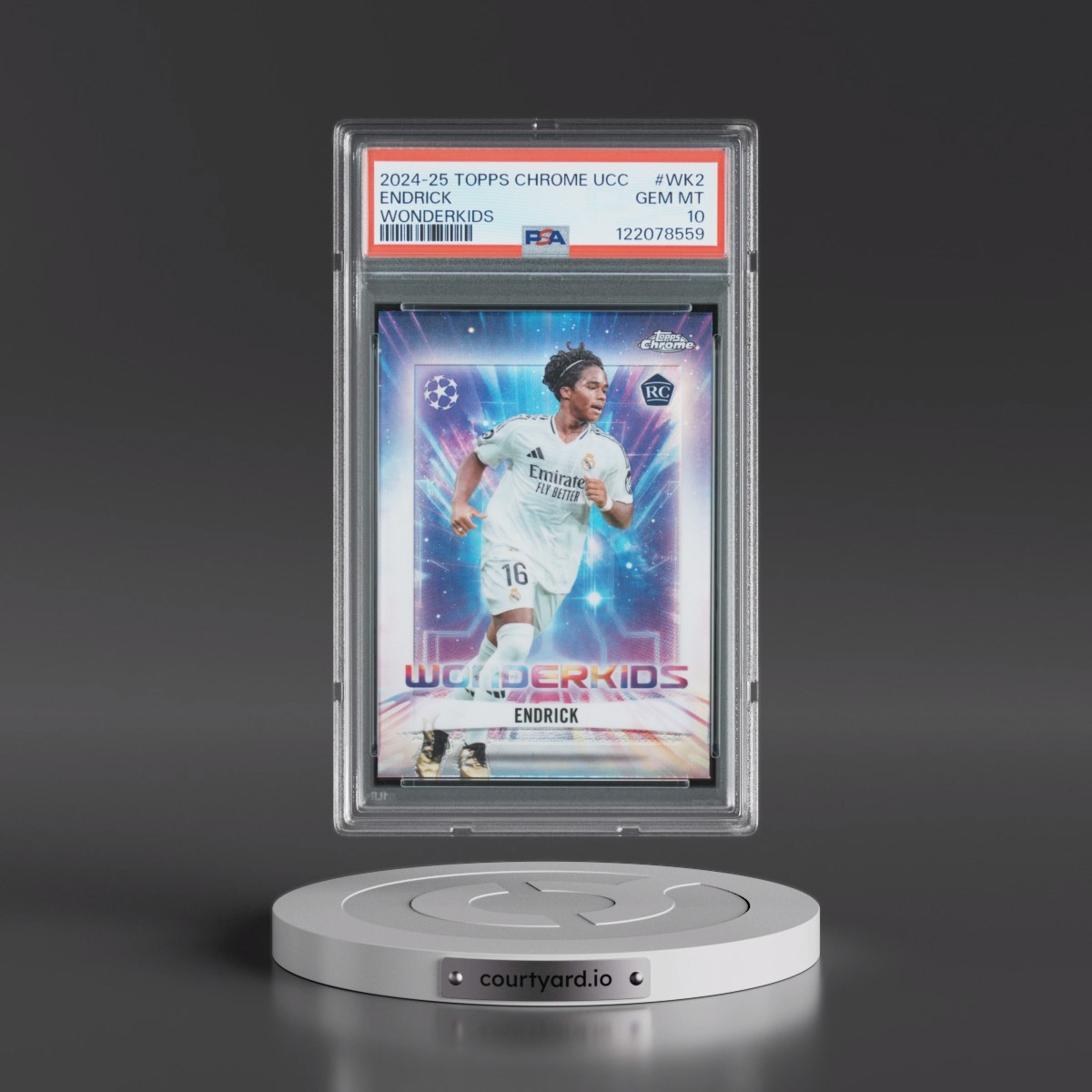 2024 Topps Chrome UEFA Club Competitions Wonderkids Endrick #WK2 PSA 10