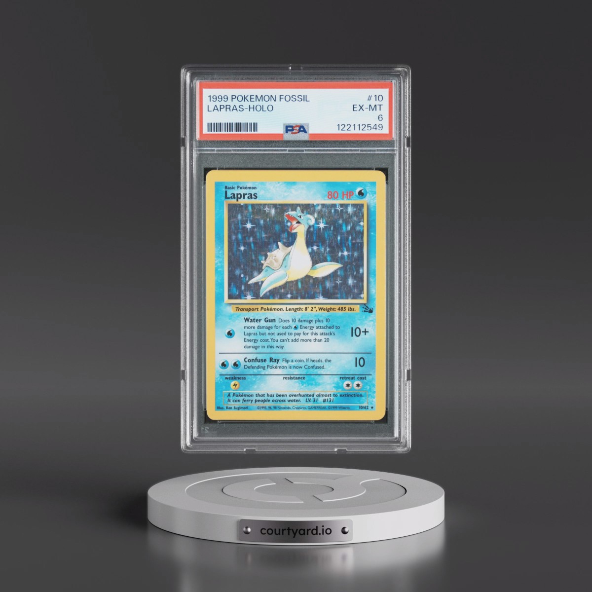 1999 Pokémon Fossil #10 Lapras - Holo (PSA 6 EX-MT)