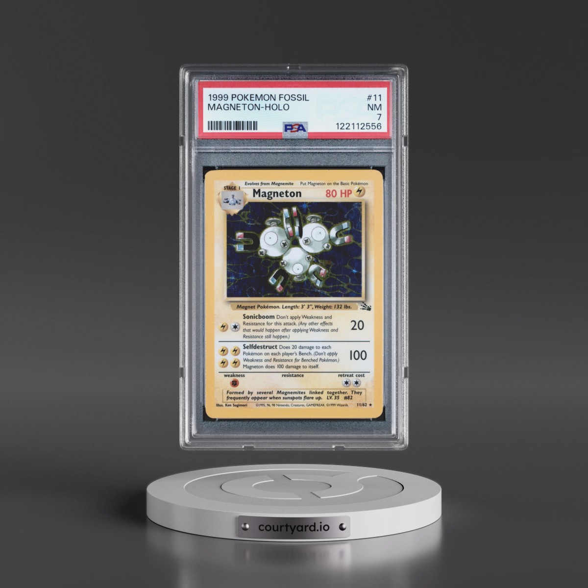1999 Pokémon Fossil #11 Magneton - Holo (PSA 7 NM)