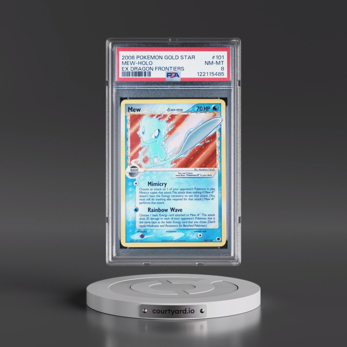 2006 Pokémon EX Dragon Frontiers #101 Mew - Holo Gold Star (PSA 8 NM-MT)