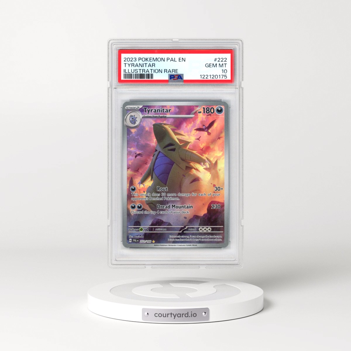 2023 Pokémon Pal EN-Paldea Evolved #222 Tyranitar - Illustration Rare (PSA 10 GEM MINT)