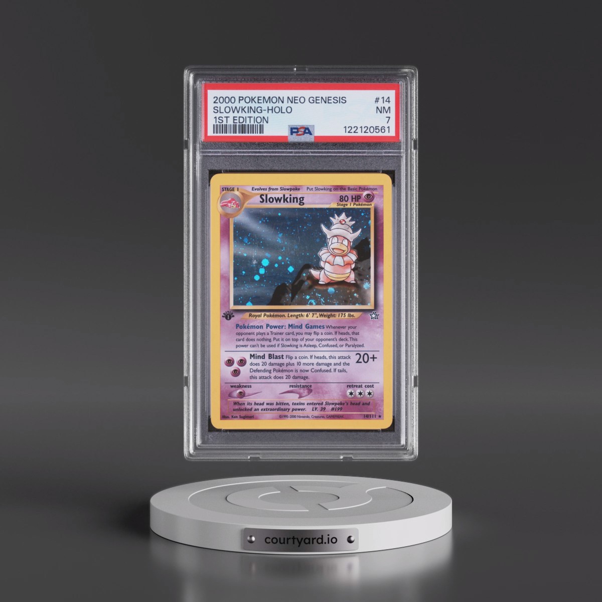 2000 Pokémon Neo Genesis #14 Slowking - 1st Edition Holo (PSA 7 NM)