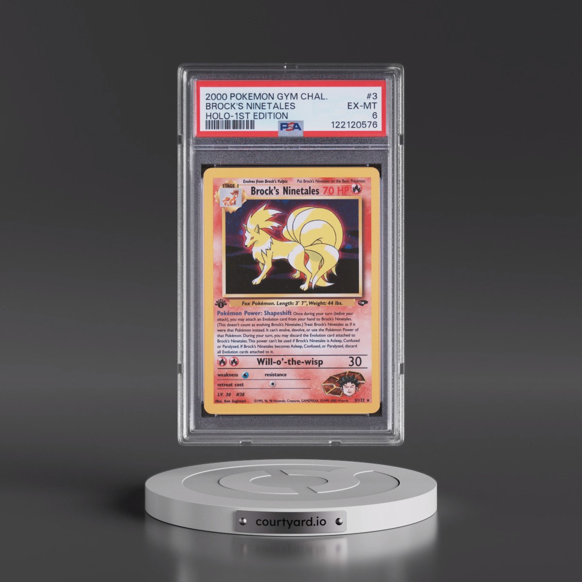 2000 Pokémon Gym Challenge #3 Brock's Ninetales - 1st Edition Holo (PSA 6 EX-MT)