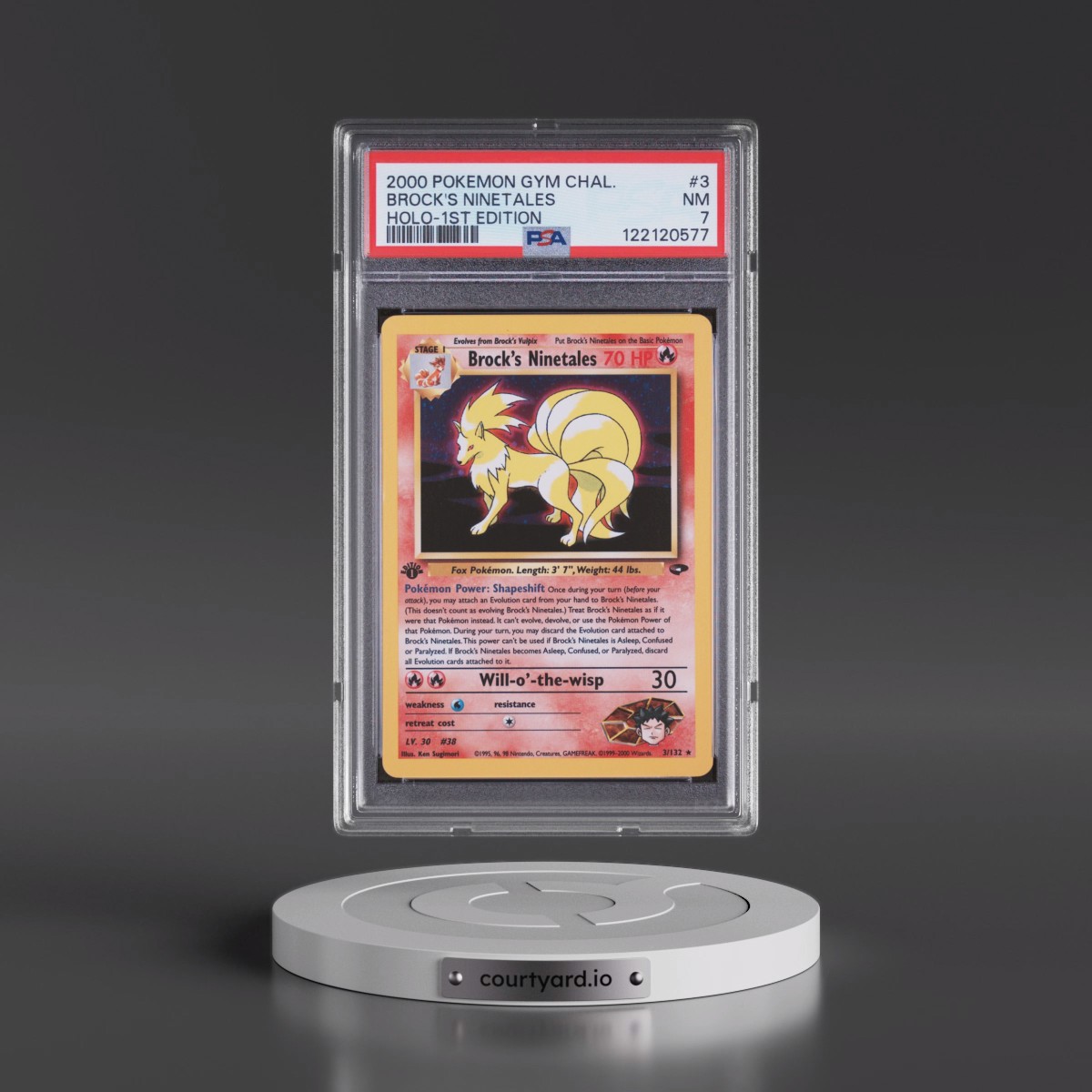 2000 Pokémon Gym Challenge #3 Brock's Ninetales - 1st Edition Holo (PSA 7 NM)