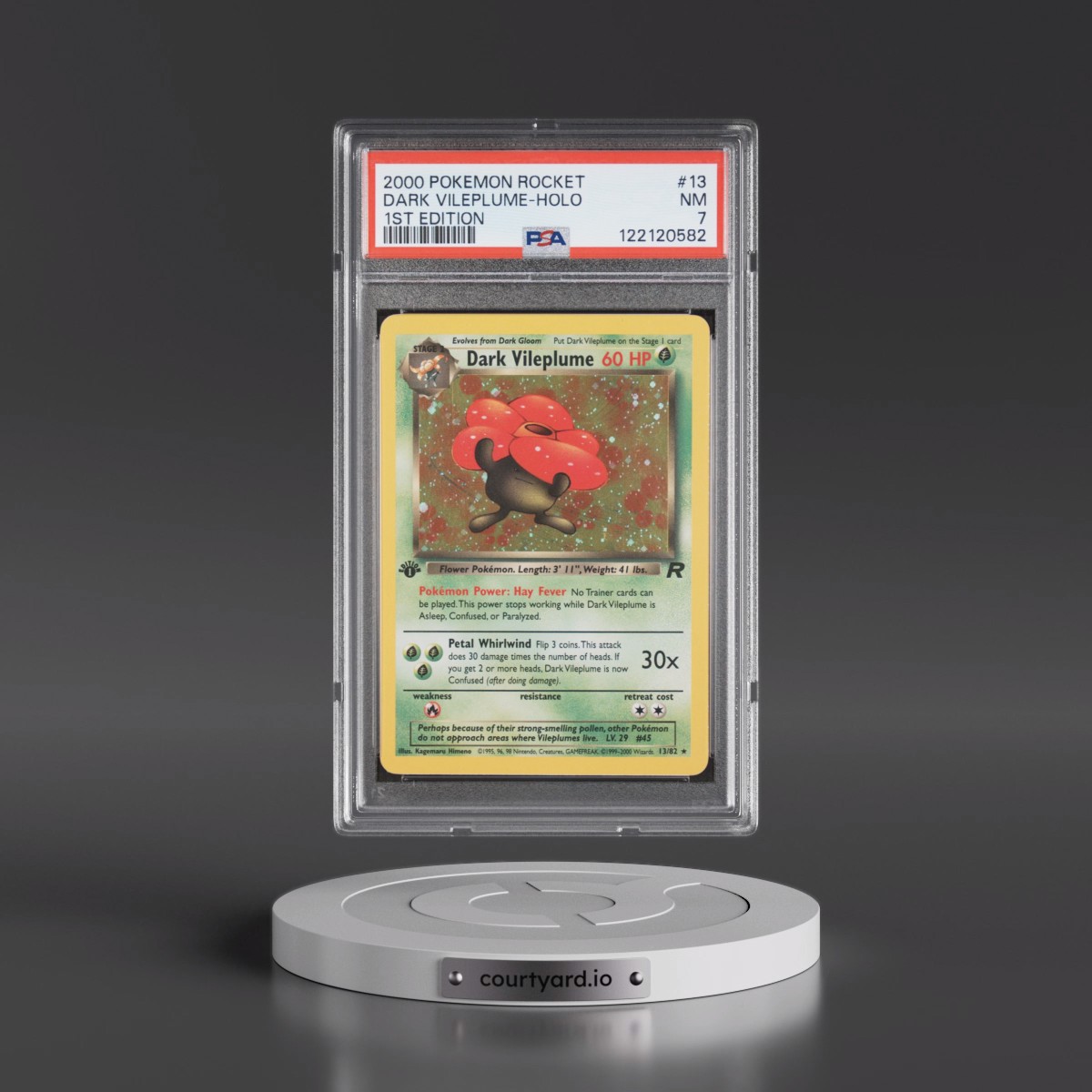 2000 Pokémon Rocket #13 Dark Vileplume - 1st Edition Holo (PSA 7 NM)