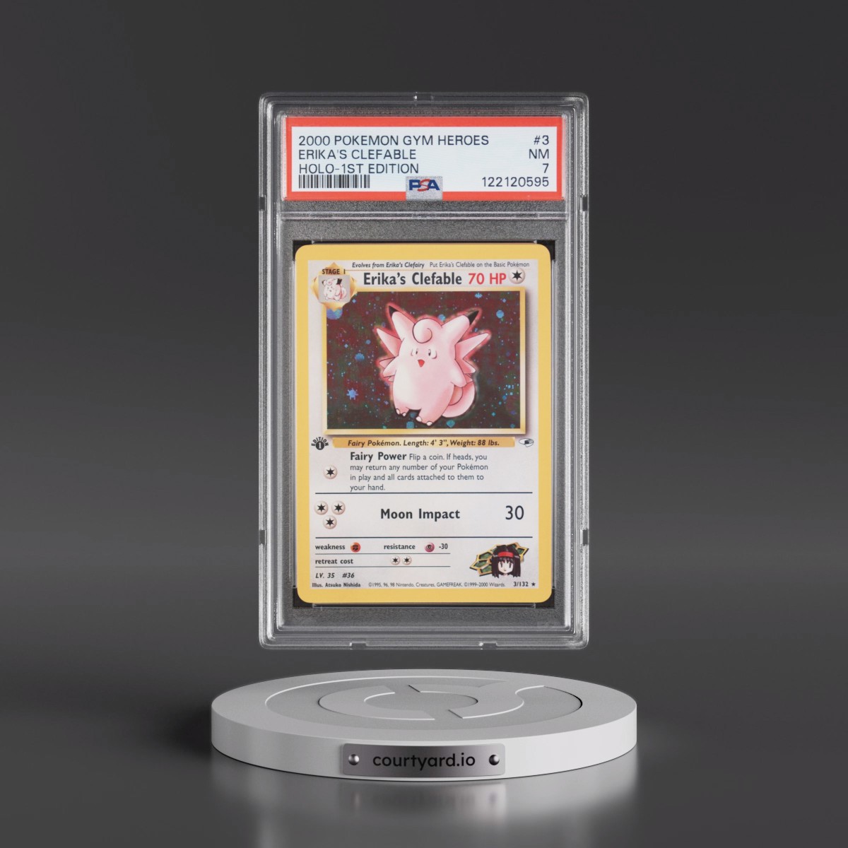 2000 Pokémon Gym Heroes #3 Erika's Clefable - 1st Edition Holo (PSA 7 NM)