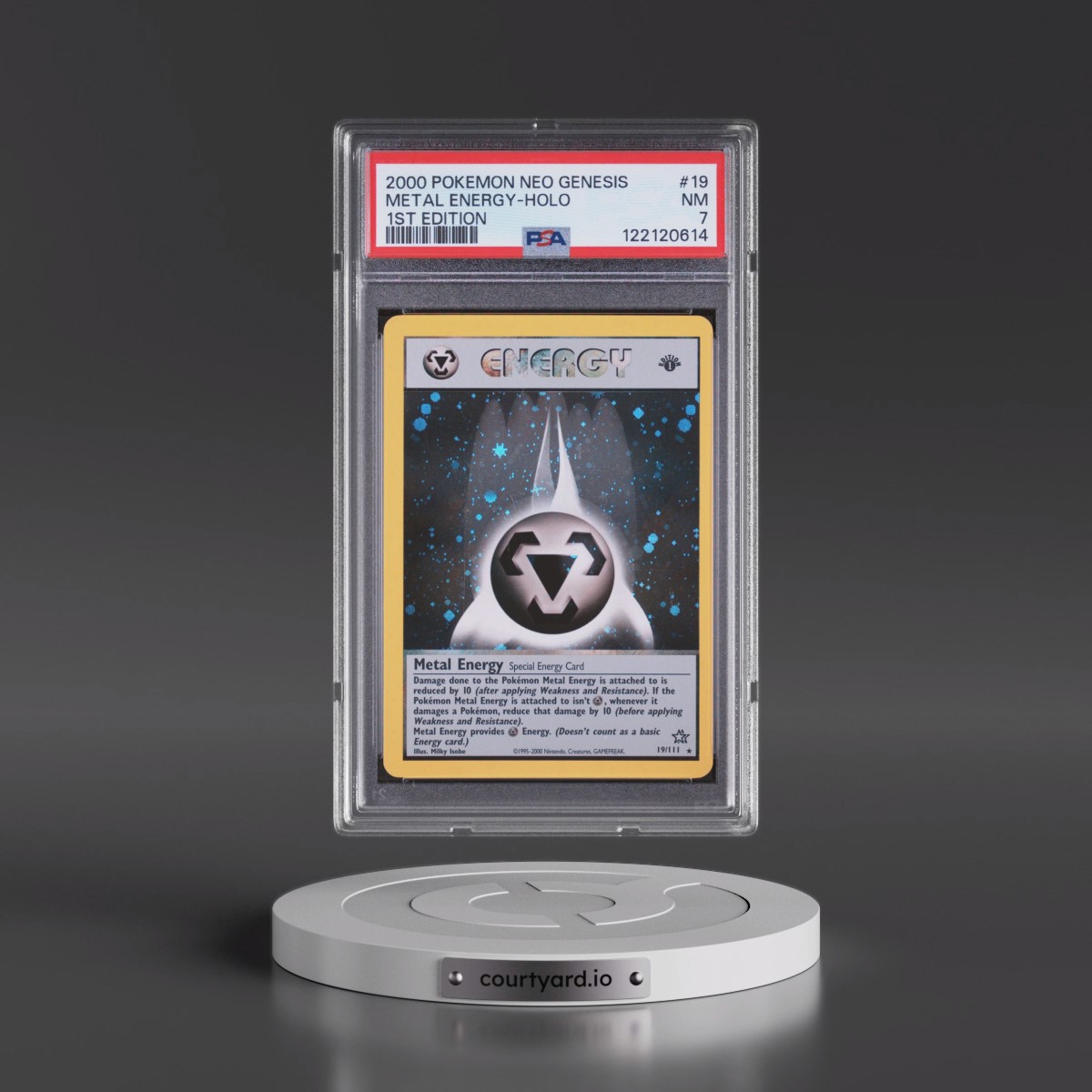 2000 Pokémon Neo Genesis #19 Metal Energy - 1st Edition Holo (PSA 7 NM)