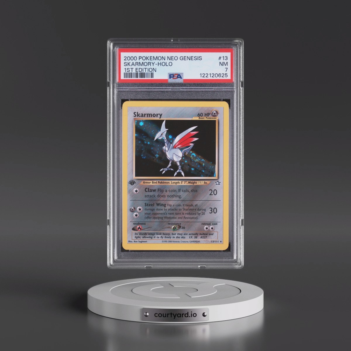 2000 Pokémon Neo Genesis #13 Skarmory - 1st Edition Holo (PSA 7 NM)