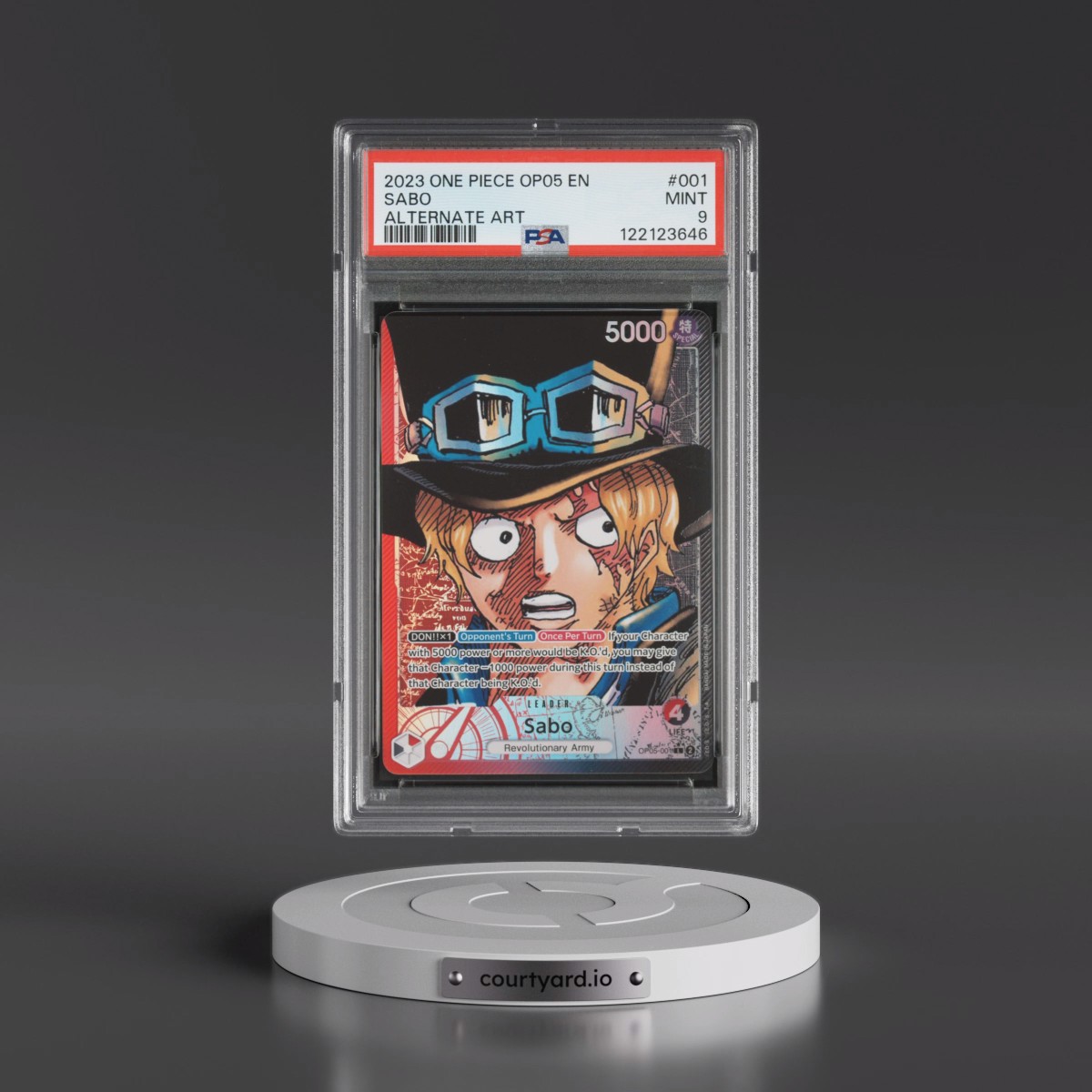 2023 One Piece OP05-Awakening of the New Era #001 Sabo - Alternate Art (PSA 9 MINT)