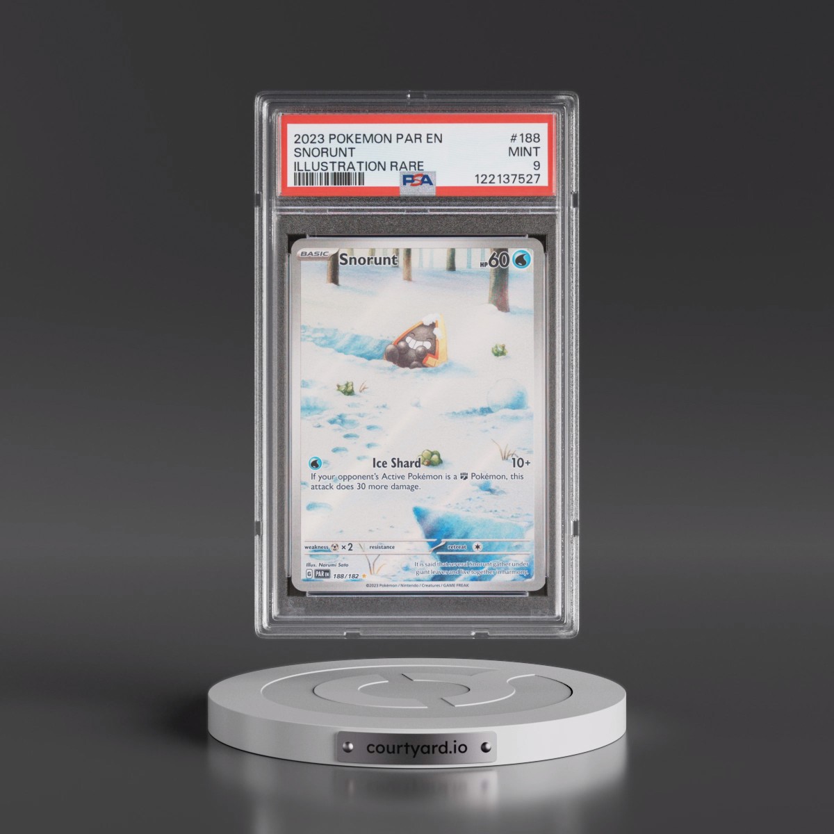 2023 Pokémon Par EN-Paradox Rift Snorunt - Illustration Rare #188 PSA 9